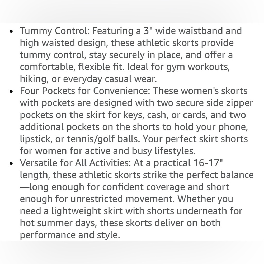 Liberty Pro 3 pack, womens skort, Active Shorts with Phone Pocket nwt - Picture 4 of 6
